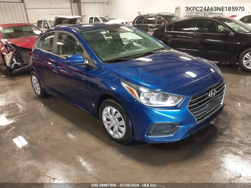 2022 Hyundai Accent Se VIN: 3KPC24A63NE185970 Lot: 39967906