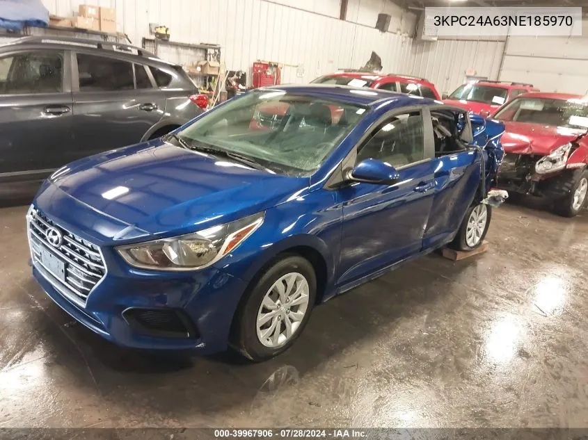 2022 Hyundai Accent Se VIN: 3KPC24A63NE185970 Lot: 39967906