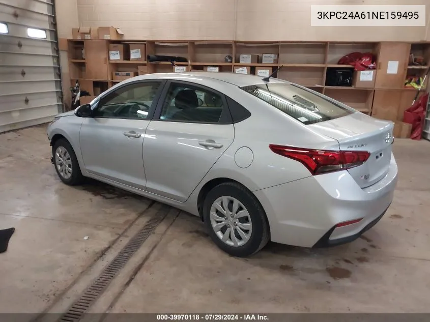 2022 Hyundai Accent Se VIN: 3KPC24A61NE159495 Lot: 39970118