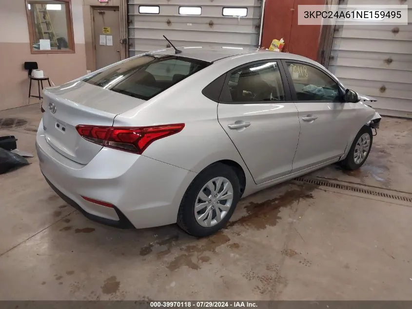 2022 Hyundai Accent Se VIN: 3KPC24A61NE159495 Lot: 39970118