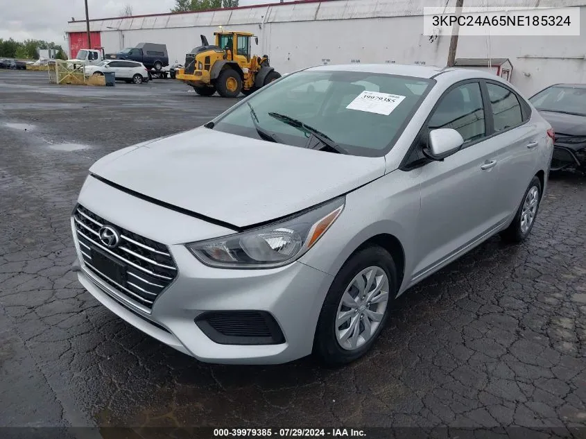 2022 Hyundai Accent Se VIN: 3KPC24A65NE185324 Lot: 39979385