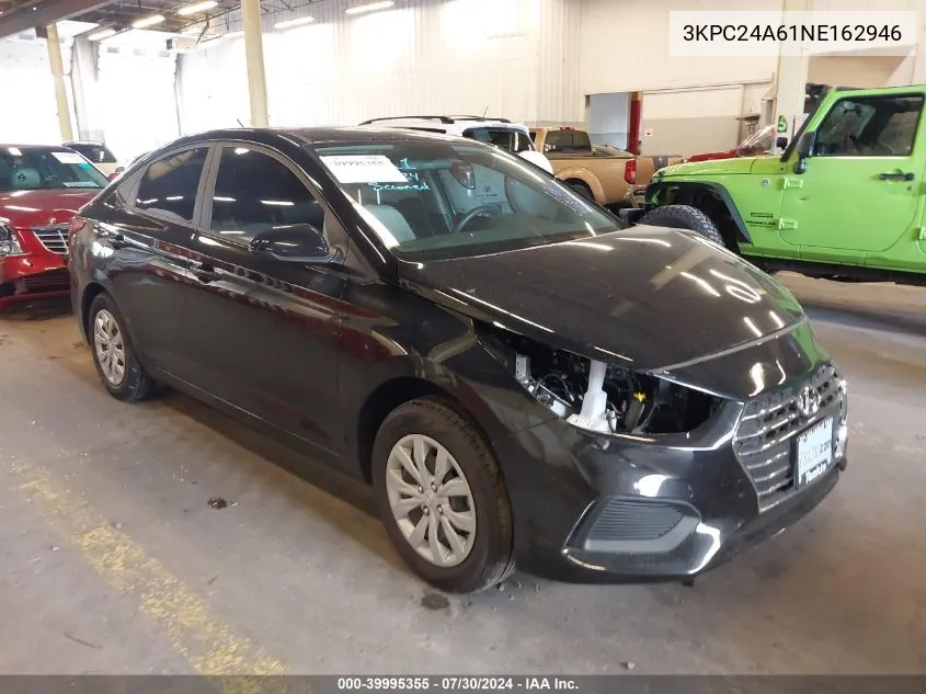 2022 Hyundai Accent Se VIN: 3KPC24A61NE162946 Lot: 39995355