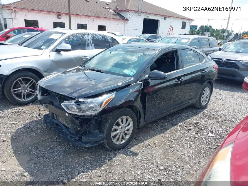 2022 Hyundai Accent Sel VIN: 3KPC24A62NE169971 Lot: 40103011