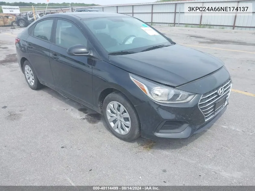 3KPC24A66NE174137 2022 Hyundai Accent Se