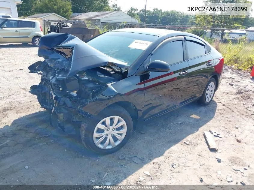 2022 Hyundai Accent Se VIN: 3KPC24A61NE178399 Lot: 40166696