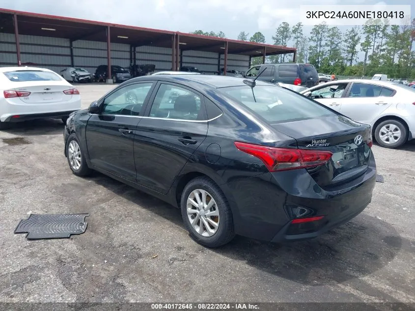 3KPC24A60NE180418 2022 Hyundai Accent Sel