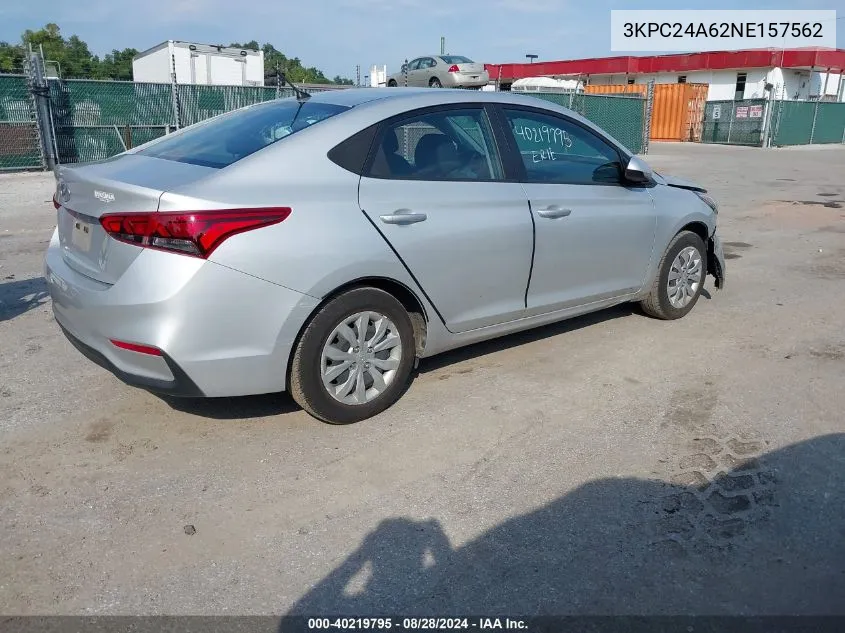 3KPC24A62NE157562 2022 Hyundai Accent Se