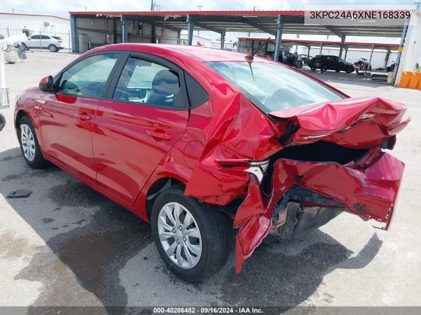 3KPC24A6XNE168339 2022 Hyundai Accent Se