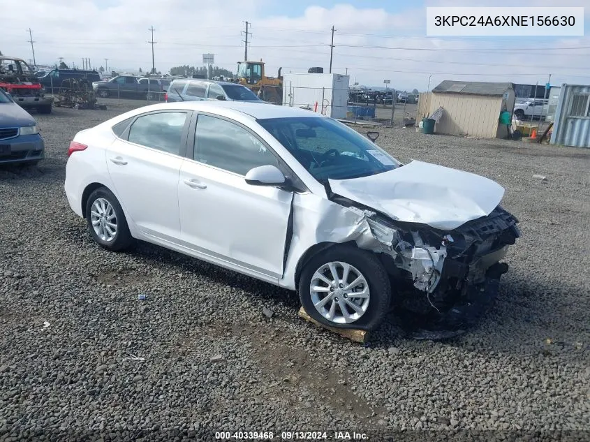 3KPC24A6XNE156630 2022 Hyundai Accent Sel