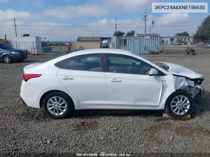 3KPC24A6XNE156630 2022 Hyundai Accent Sel