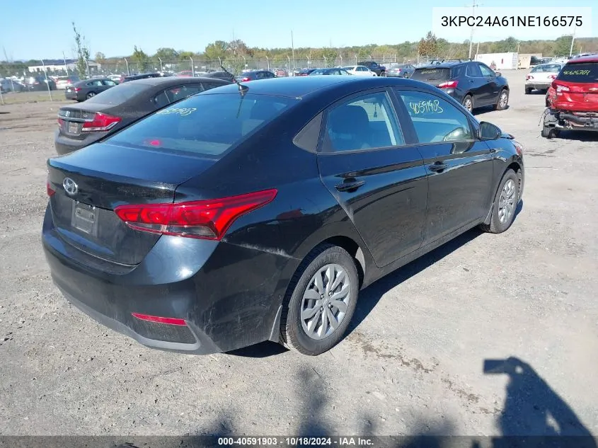 2022 Hyundai Accent Se VIN: 3KPC24A61NE166575 Lot: 40591903