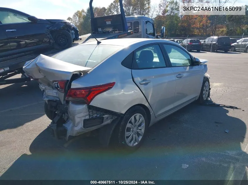 2022 Hyundai Accent Se VIN: 3KPC24A61NE165099 Lot: 40667511