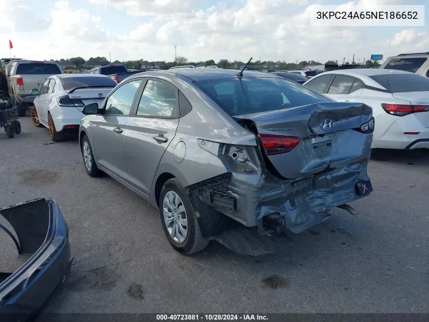 3KPC24A65NE186652 2022 Hyundai Accent Se