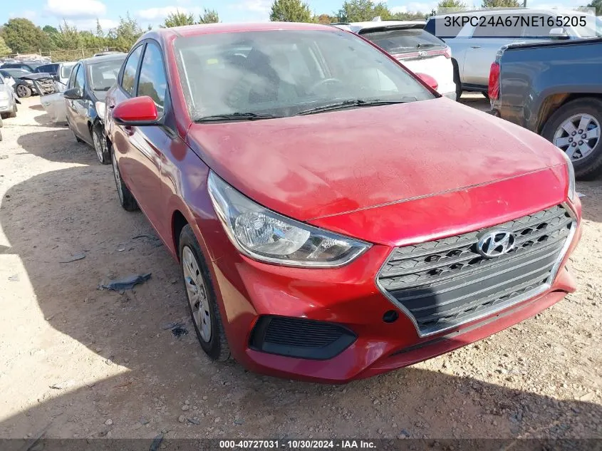 3KPC24A67NE165205 2022 Hyundai Accent Se