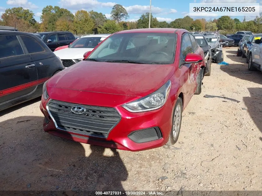 3KPC24A67NE165205 2022 Hyundai Accent Se