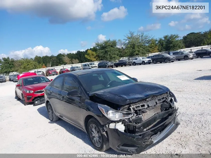 3KPC24A67NE182201 2022 Hyundai Accent Se