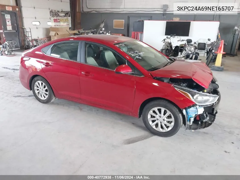 2022 Hyundai Accent Sel VIN: 3KPC24A69NE165707 Lot: 40772938