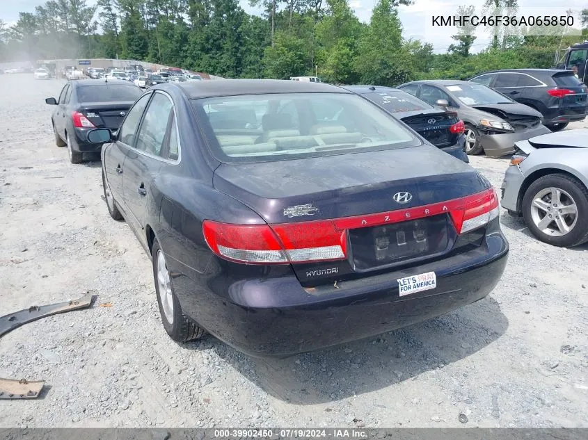 2006 Hyundai Azera Limited/Se VIN: KMHFC46F36A065850 Lot: 39902450