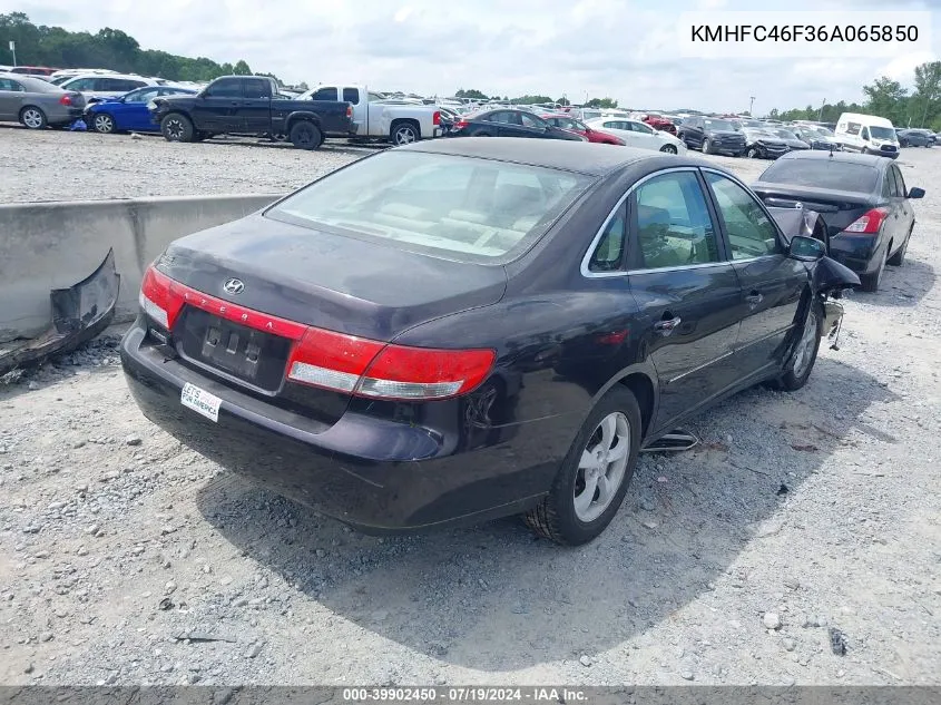 KMHFC46F36A065850 2006 Hyundai Azera Limited/Se