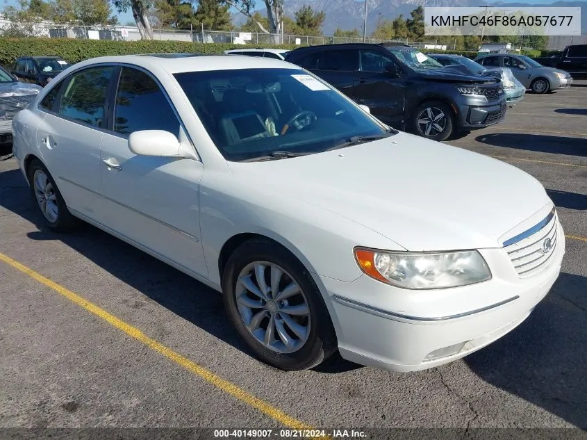 2006 Hyundai Azera Se/Limited VIN: KMHFC46F86A057677 Lot: 40149007