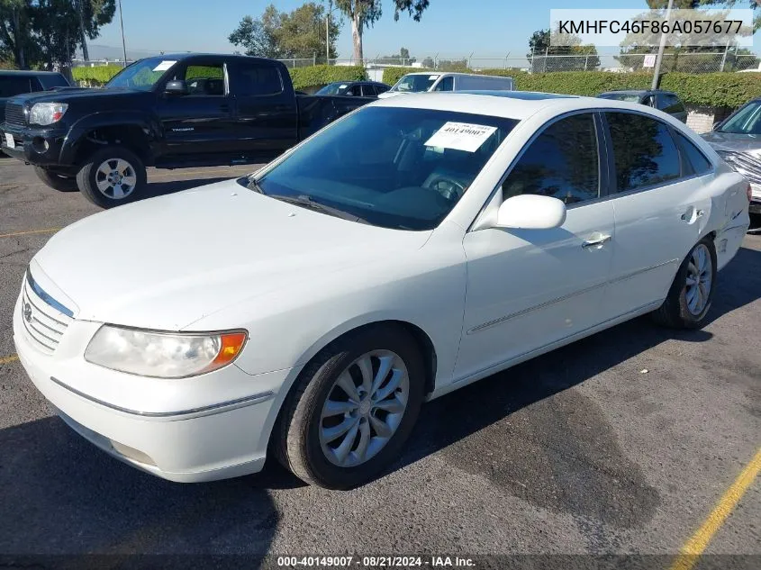 2006 Hyundai Azera Se/Limited VIN: KMHFC46F86A057677 Lot: 40149007