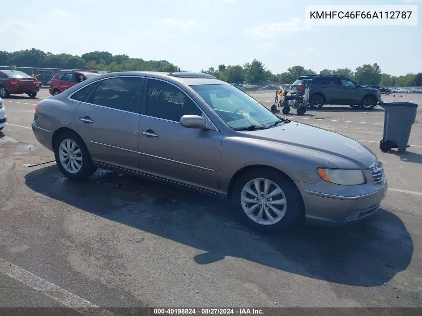 KMHFC46F66A112787 2006 Hyundai Azera Limited/Se