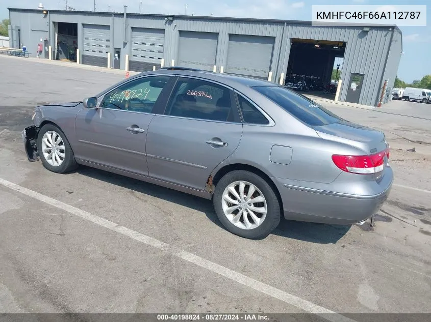 2006 Hyundai Azera Limited/Se VIN: KMHFC46F66A112787 Lot: 40198824