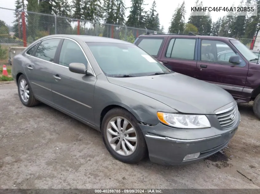 2006 Hyundai Azera Se/Limited VIN: KMHFC46F46A120855 Lot: 40259785