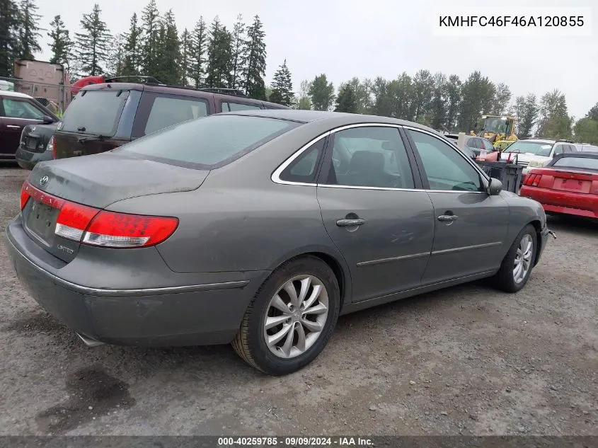 2006 Hyundai Azera Se/Limited VIN: KMHFC46F46A120855 Lot: 40259785