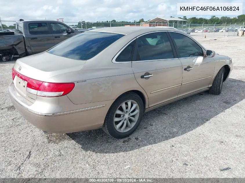 KMHFC46F06A106824 2006 Hyundai Azera Se/Limited