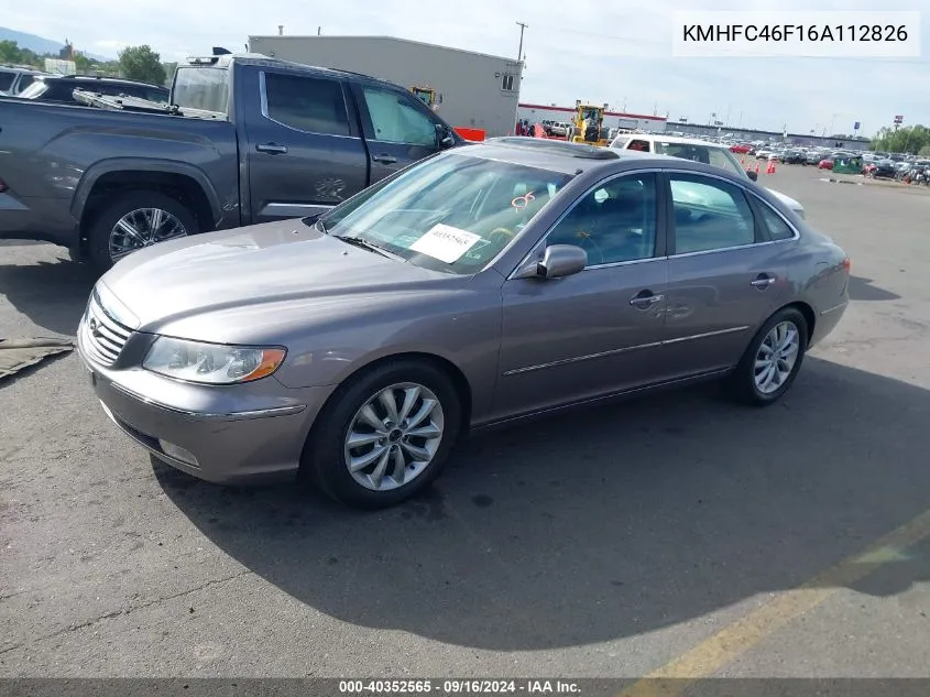 2006 Hyundai Azera Limited/Se VIN: KMHFC46F16A112826 Lot: 40352565