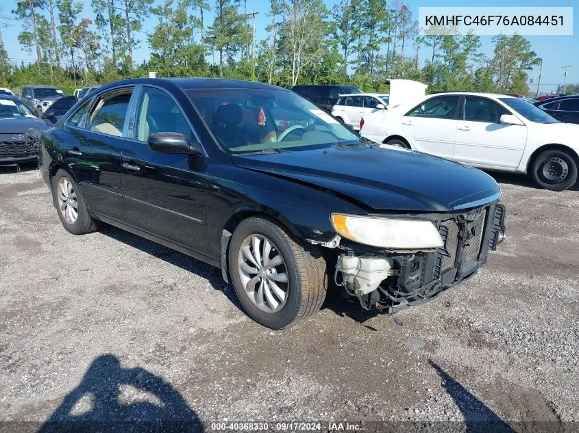 KMHFC46F76A084451 2006 Hyundai Azera Se/Limited