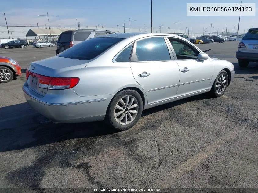 KMHFC46F56A124123 2006 Hyundai Azera Limited/Se