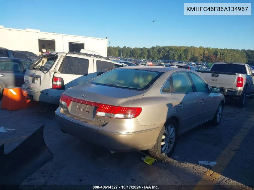 2006 Hyundai Azera Se/Limited VIN: KMHFC46F86A134967 Lot: 40614327