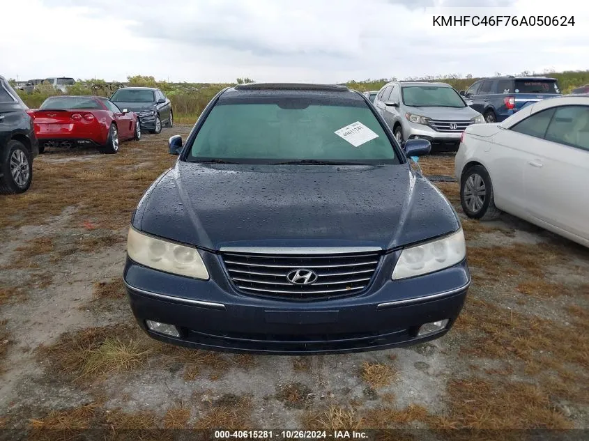 2006 Hyundai Azera Limited/Se VIN: KMHFC46F76A050624 Lot: 40615281