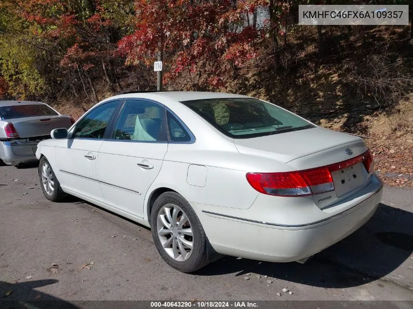 KMHFC46FX6A109357 2006 Hyundai Azera Limited/Se