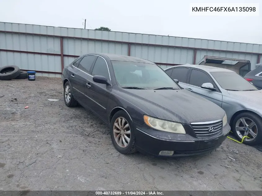 2006 Hyundai Azera Limited/Se VIN: KMHFC46FX6A135098 Lot: 40732689