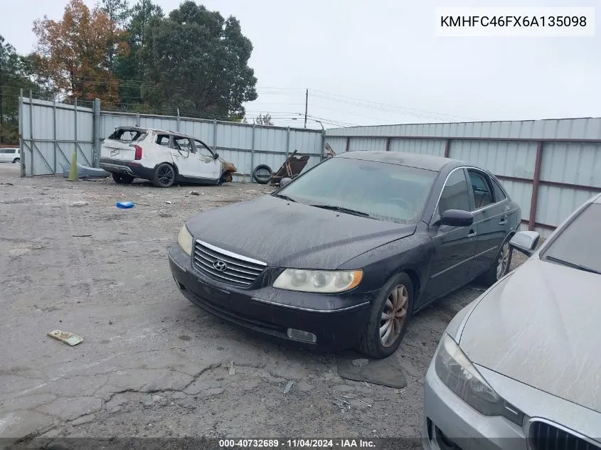 2006 Hyundai Azera Limited/Se VIN: KMHFC46FX6A135098 Lot: 40732689