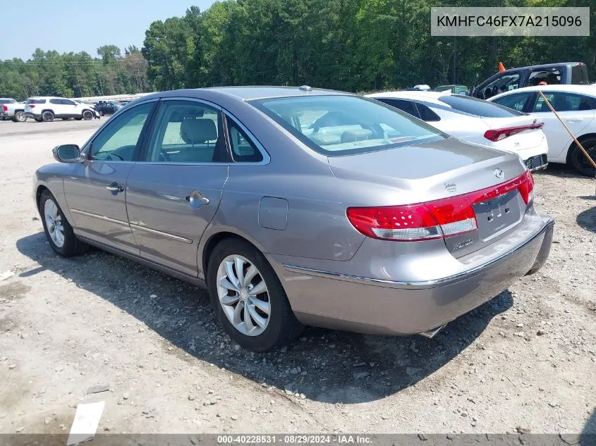 KMHFC46FX7A215096 2007 Hyundai Azera Limited/Se