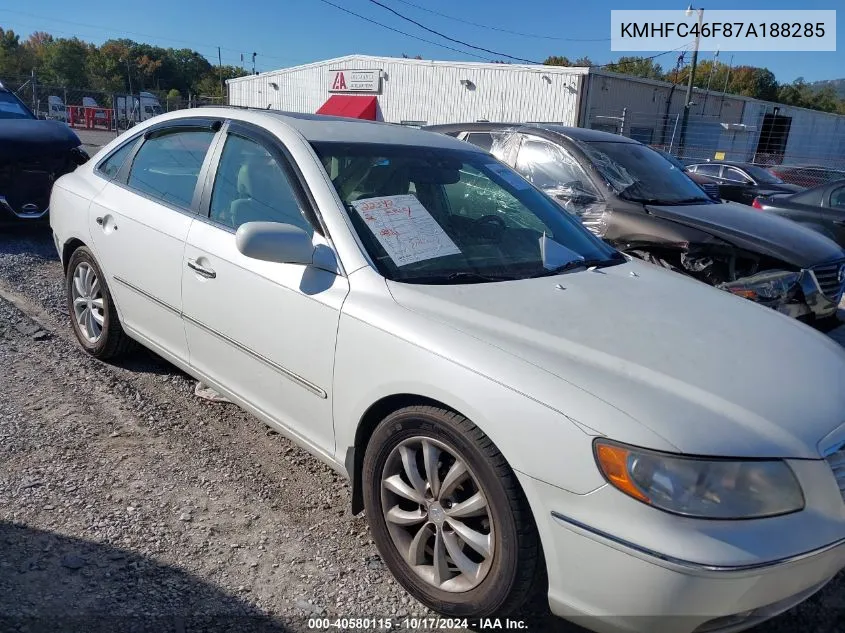 2007 Hyundai Azera Limited/Se VIN: KMHFC46F87A188285 Lot: 40580115