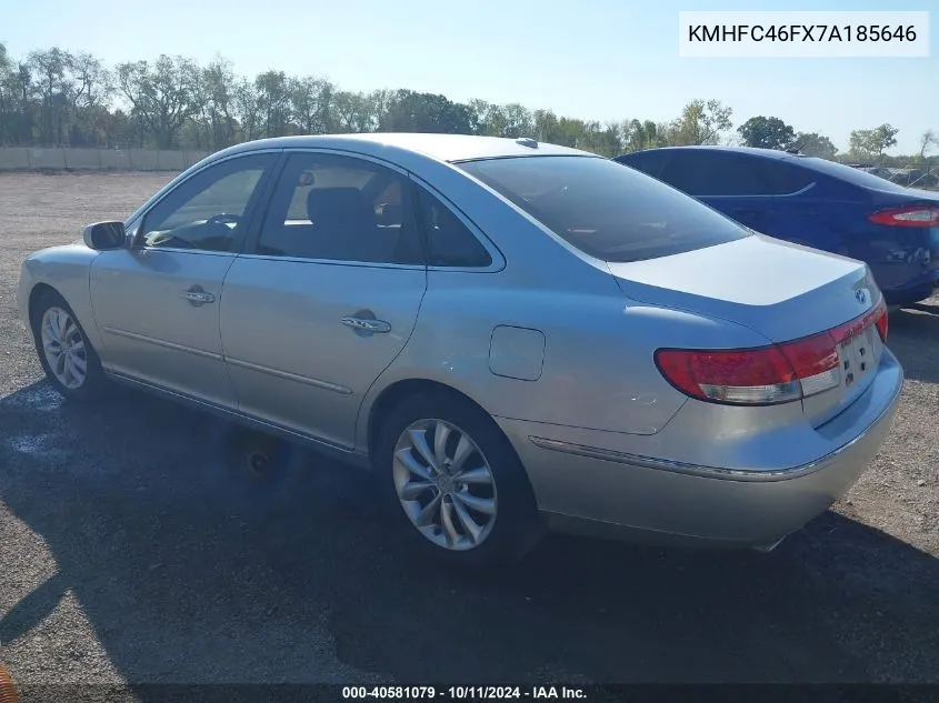 KMHFC46FX7A185646 2007 Hyundai Azera Limited/Se