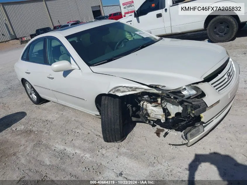 KMHFC46FX7A205832 2007 Hyundai Azera Limited/Se