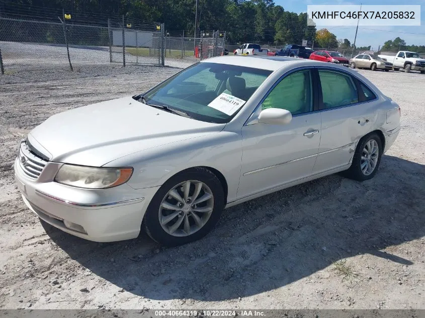 2007 Hyundai Azera Limited/Se VIN: KMHFC46FX7A205832 Lot: 40664319