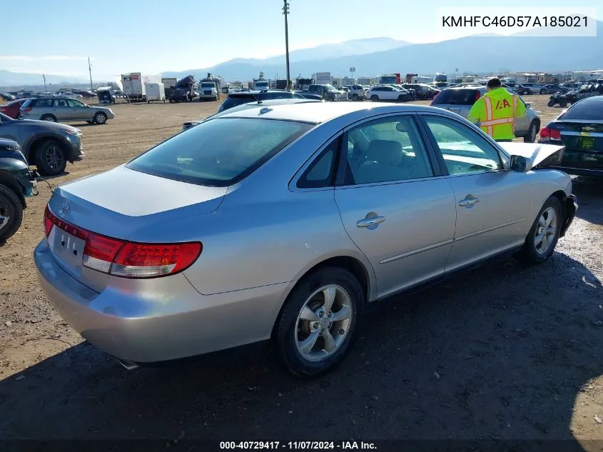 2007 Hyundai Azera Gls VIN: KMHFC46D57A185021 Lot: 40729417