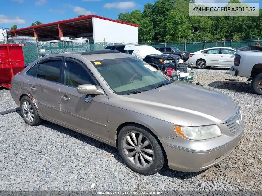 2008 Hyundai Azera Limited VIN: KMHFC46F08A301552 Lot: 39622137