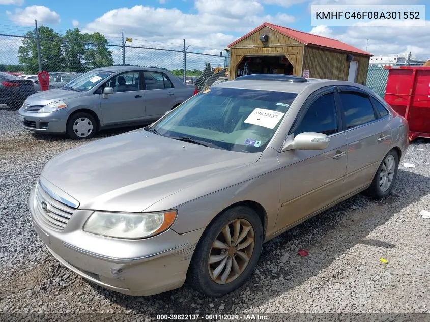 2008 Hyundai Azera Limited VIN: KMHFC46F08A301552 Lot: 39622137