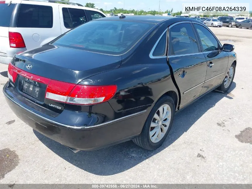 2008 Hyundai Azera Limited VIN: KMHFC46F08A264339 Lot: 39742558