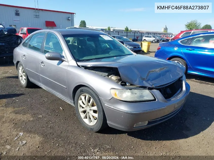 2008 Hyundai Azera Se/Limited VIN: KMHFC46F88A273807 Lot: 40131767