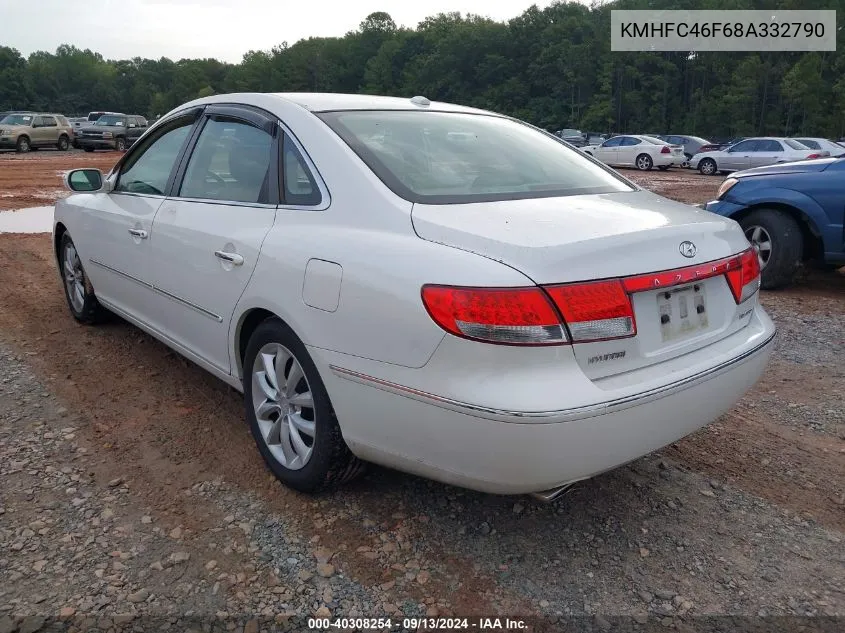 KMHFC46F68A332790 2008 Hyundai Azera Limited