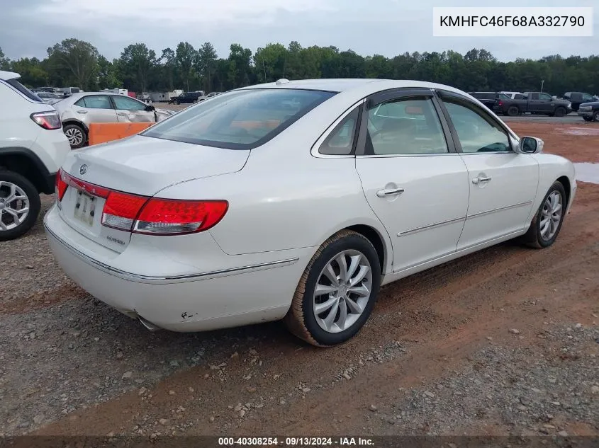 KMHFC46F68A332790 2008 Hyundai Azera Limited